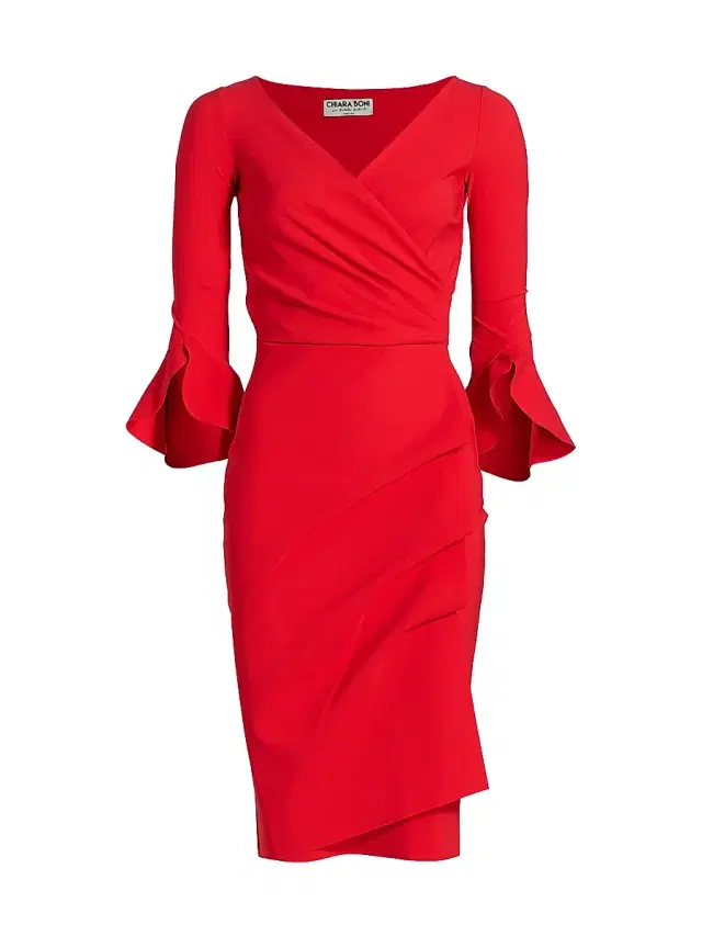 Chiara Boni La Petite Robe Women's Trina Ruffle Sheath Dress - Geranium