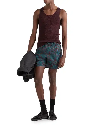 Prada Men's Printed Re-Nylon Swim Trunks - Dark Red - Size 42 | Thumbnail 6