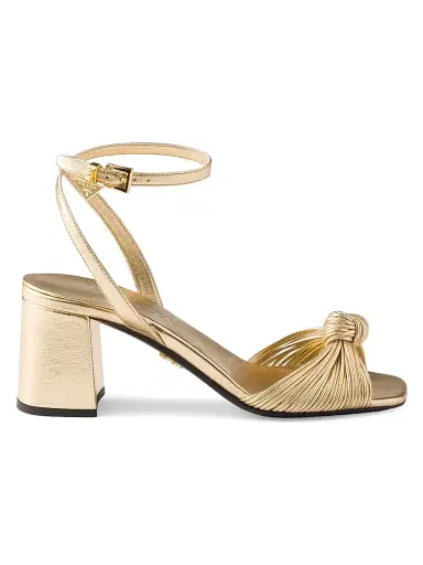 Prada Women's Mordoré Nappa Leather Sandals - Gold - Size 7 | Thumbnail 1