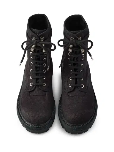 Prada Women's Canvas Lace-Up Ankle Boots - Black | Thumbnail 4 Prada Women's Canvas Lace-Up Ankle Boots - Black | Thumbnail 4