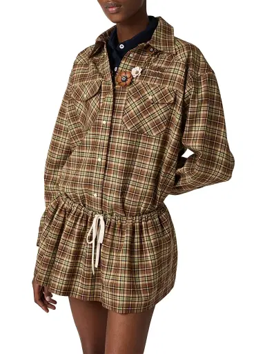 Miu Miu Women's Plaid Shirt | Thumbnail 2