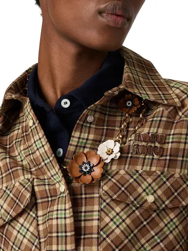 Miu Miu Women's Plaid Shirt | Thumbnail 4