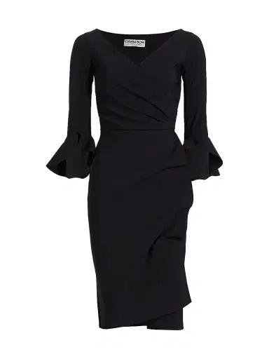Chiara Boni La Petite Robe Women's Trina Ruffle Sheath Dress - Black - Size 16 | Thumbnail 1 Chiara Boni La Petite Robe Women's Trina Ruffle Sheath Dress - Black - Size 16 | Thumbnail 1