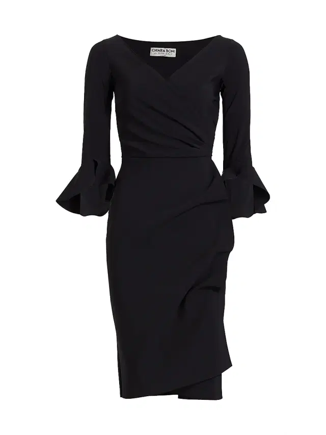 Chiara Boni La Petite Robe Women's Trina Ruffle Sheath Dress - Black