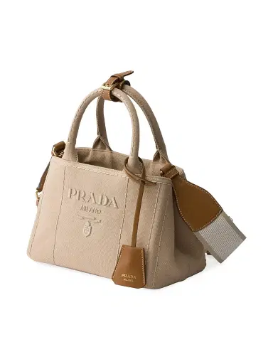 Prada Women's Jardinière Cotton Canvas Mini Top Handle Bag - Beige Khaki | Thumbnail 2