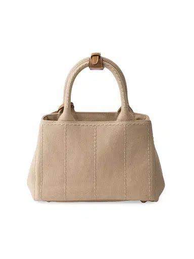 Prada Women's Jardinière Cotton Canvas Mini Top Handle Bag - Beige Khaki | Thumbnail 3