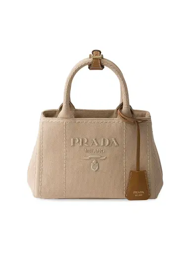Prada Women's Jardinière Cotton Canvas Mini Top Handle Bag - Beige Khaki | Thumbnail 1