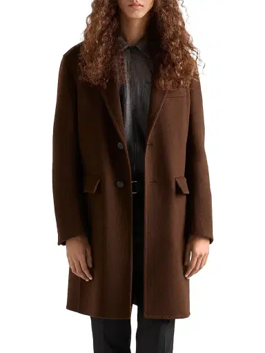 Prada Men's Single-Breasted Cashmere Coat - Brown | Thumbnail 2