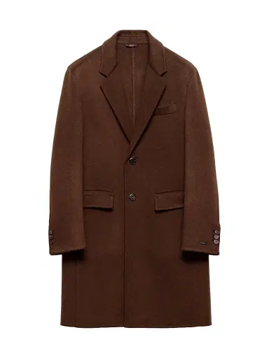Prada Men's Single-Breasted Cashmere Coat - Brown | Thumbnail 1