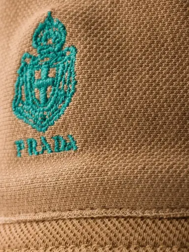 Prada Women's Old Piqué Bucket Hat - Beige - Size Medium | Thumbnail 4 Prada Women's Old Piqué Bucket Hat - Beige - Size Medium | Thumbnail 4