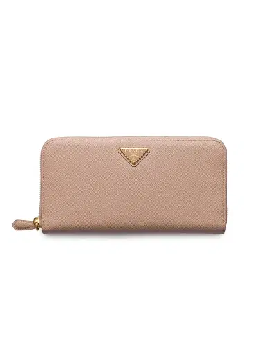 Prada Women's Large Saffiano Leather Wallet - Pink | Thumbnail 1 Prada Women's Large Saffiano Leather Wallet - Pink | Thumbnail 1
