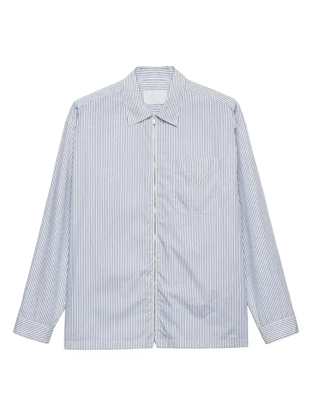 Men's Cotton Zipper Shirt - Blue