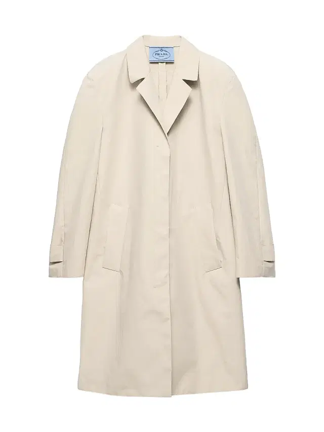 Women's Single-Breasted Double Poplin Coat - Beige Khaki