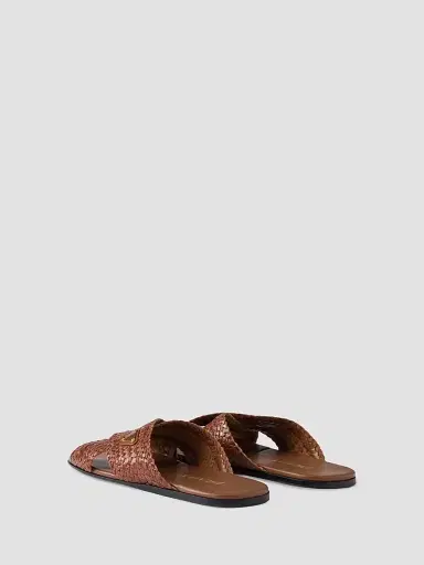 Prada Women's Woven Leather Crisscross Slides - Brown - Size 11 | Thumbnail 3 Prada Women's Woven Leather Crisscross Slides - Brown - Size 11 | Thumbnail 3