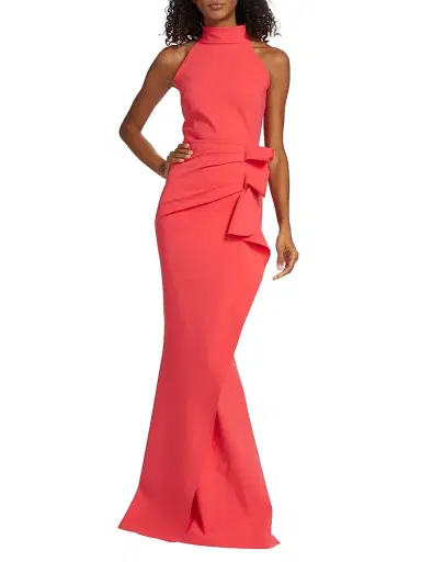 Chiara Boni La Petite Robe Women's Gudrum Halter Ruffle Gown | Thumbnail 2 Chiara Boni La Petite Robe Women's Gudrum Halter Ruffle Gown | Thumbnail 2