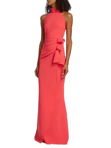 Chiara Boni La Petite Robe Women's Gudrum Halter Ruffle Gown | Thumbnail 4 Chiara Boni La Petite Robe Women's Gudrum Halter Ruffle Gown | Thumbnail 4