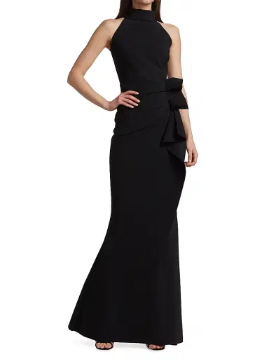 Chiara Boni La Petite Robe Women's Gudrum Halter Ruffle Gown | Thumbnail 2 Chiara Boni La Petite Robe Women's Gudrum Halter Ruffle Gown | Thumbnail 2