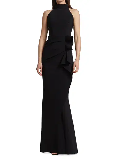 Chiara Boni La Petite Robe Women's Gudrum Halter Ruffle Gown | Thumbnail 3 Chiara Boni La Petite Robe Women's Gudrum Halter Ruffle Gown | Thumbnail 3