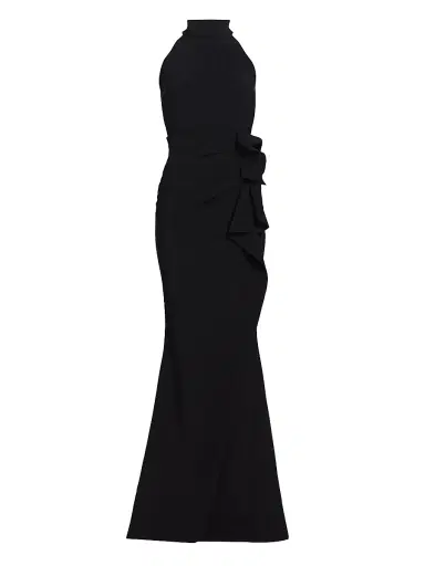 Chiara Boni La Petite Robe Women's Gudrum Halter Ruffle Gown | Thumbnail 1 Chiara Boni La Petite Robe Women's Gudrum Halter Ruffle Gown | Thumbnail 1