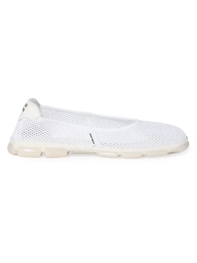 Miu Miu Women's Technical Mesh Ballerinas - White