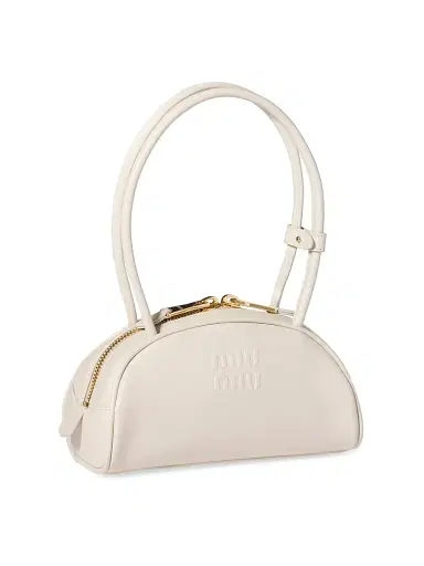 Miu Miu Women's Beau Leather Shoulder Bag - Beige | Thumbnail 2 Miu Miu Women's Beau Leather Shoulder Bag - Beige | Thumbnail 2