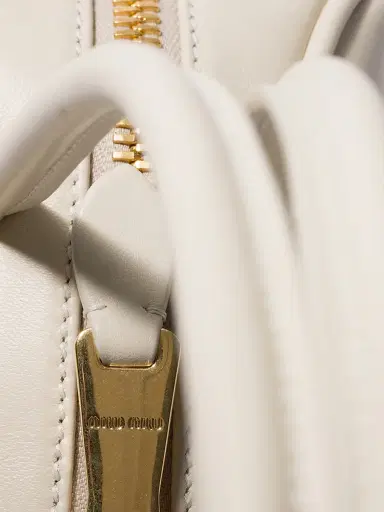 Miu Miu Women's Beau Leather Shoulder Bag - Beige | Thumbnail 5 Miu Miu Women's Beau Leather Shoulder Bag - Beige | Thumbnail 5