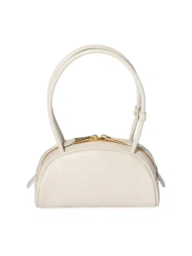 Miu Miu Women's Beau Leather Shoulder Bag - Beige | Thumbnail 1 Miu Miu Women's Beau Leather Shoulder Bag - Beige | Thumbnail 1