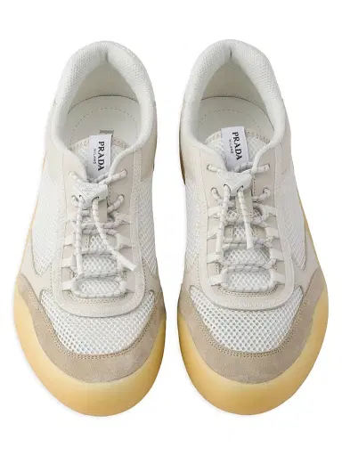 Prada Women's Speedrock Mesh Fabric Sneakers - Beige - Size 10.5 | Thumbnail 3