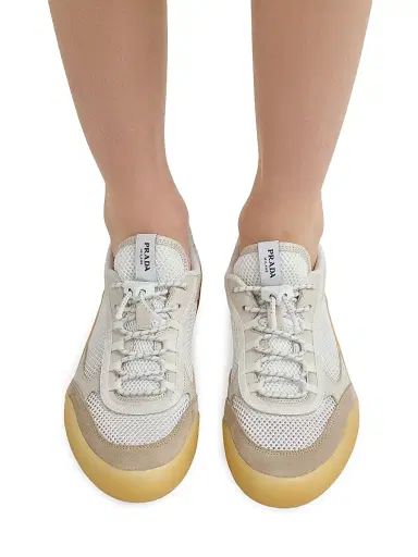 Prada Women's Speedrock Mesh Fabric Sneakers - Beige - Size 10.5 | Thumbnail 6