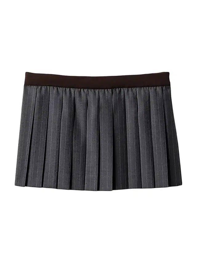 Women's Pleated Pinstripe Miniskirt - Grey