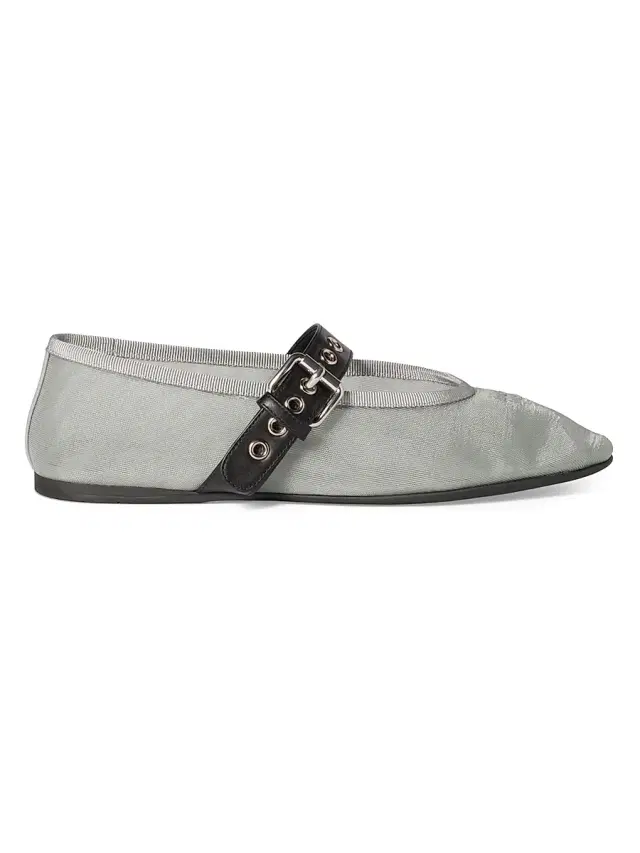 Miu Miu Women's Mesh Fabric Ballerinas - Grey