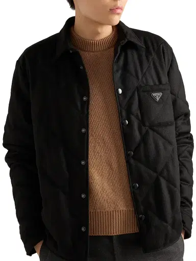 Prada Men's Padded Cashmere Shirt - Black - Size XXL | Thumbnail 2