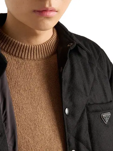 Prada Men's Padded Cashmere Shirt - Black - Size XXL | Thumbnail 4