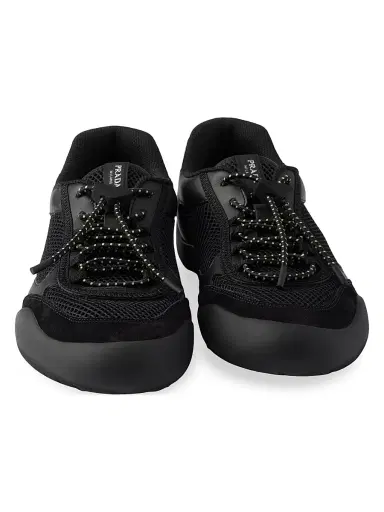 Prada Women's Speedrock Mesh Fabric Sneakers - Black - Size 10.5 | Thumbnail 4 Prada Women's Speedrock Mesh Fabric Sneakers - Black - Size 10.5 | Thumbnail 4