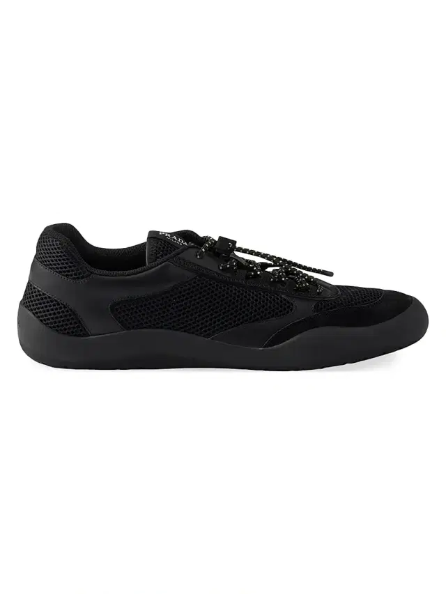 Prada Women's Speedrock Mesh Fabric Sneakers - Black