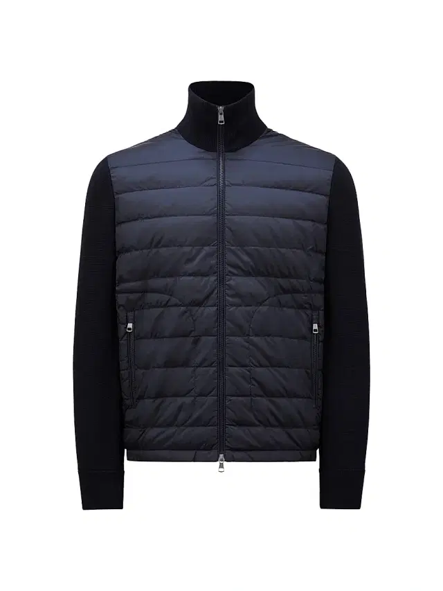 Men's Padded Wool Down Cardigan - Navy Blue