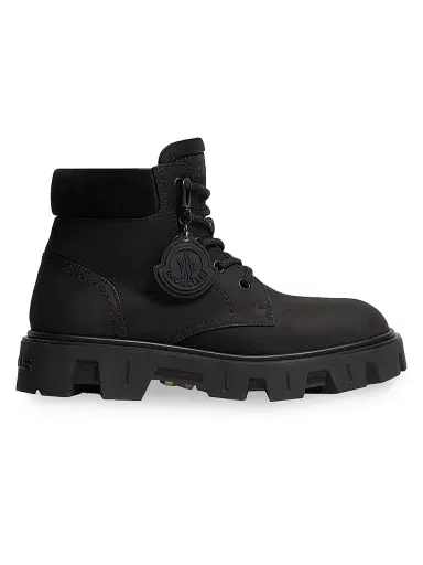 Moncler Men's Peak City Boots in Nubuck and Suede - Black | Thumbnail 1 Moncler Men's Peak City Boots in Nubuck and Suede - Black | Thumbnail 1