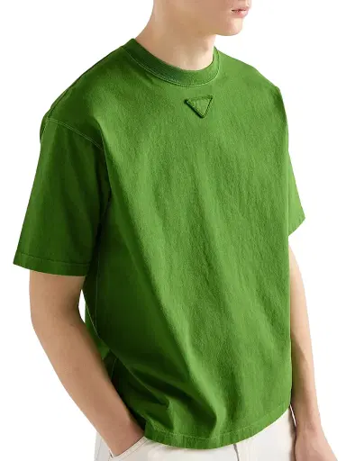 Prada Men's Cotton T-Shirt - Green - Size Medium | Thumbnail 2
