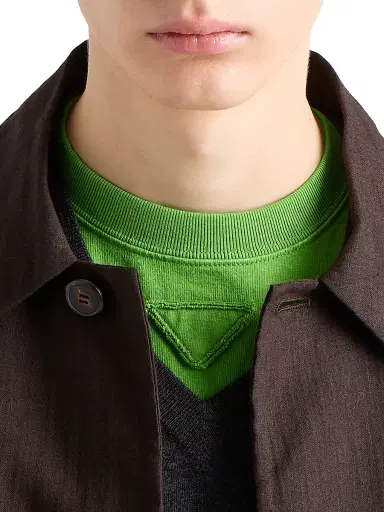 Prada Men's Cotton T-Shirt - Green - Size Medium | Thumbnail 4