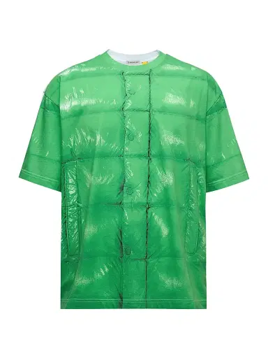 Moncler Genius Men's Moncler x A$AP Rocky Crew Neck T-Shirt in Cotton - Bright Green | Thumbnail 1 Moncler Genius Men's Moncler x A$AP Rocky Crew Neck T-Shirt in Cotton - Bright Green | Thumbnail 1