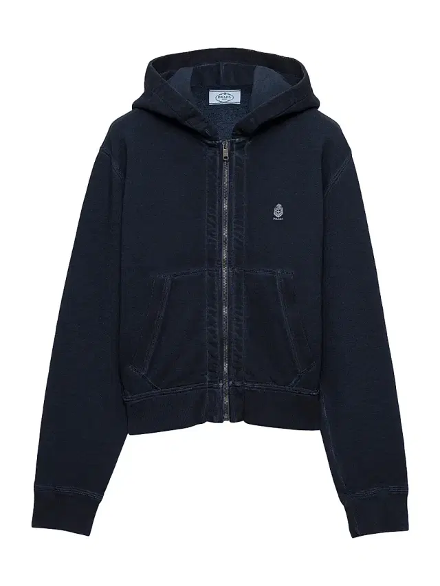 Prada Women's Cotton Hoodie Jacket - Navy Blue
