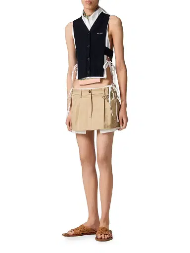 Miu Miu Women's Chino Mini-Skirt - Beige - Size 4 | Thumbnail 2