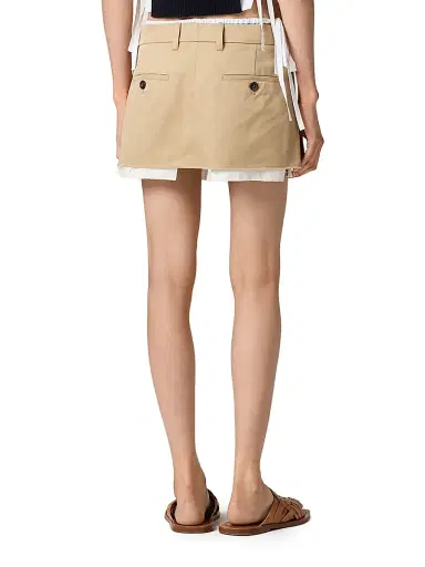 Miu Miu Women's Chino Mini-Skirt - Beige - Size 4 | Thumbnail 4