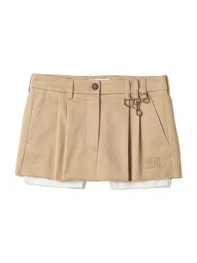 Miu Miu Women's Chino Mini-Skirt - Beige - Size 4 | Thumbnail 1