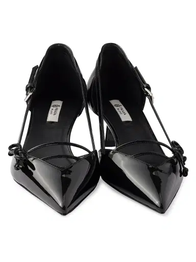 Prada Women's Open Side Patent Leather Pumps | Thumbnail 4 Prada Women's Open Side Patent Leather Pumps | Thumbnail 4