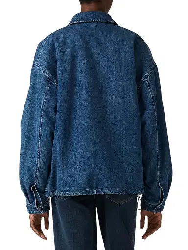 Miu Miu Women's Cashmere Denim Blouson Jacket - Blue | Thumbnail 3