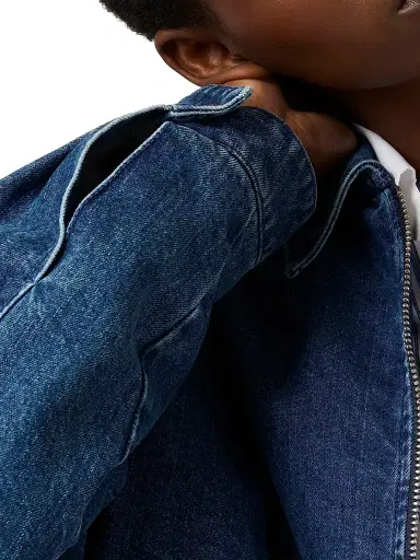 Miu Miu Women's Cashmere Denim Blouson Jacket - Blue | Thumbnail 5