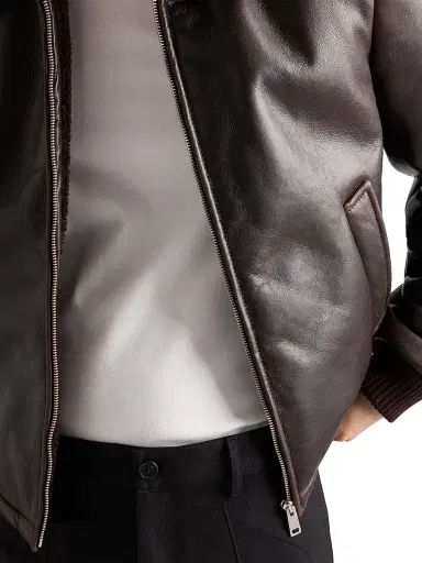 Prada Men's Leather and Shearling Jacket - Brown - Size 46 | Thumbnail 5 Prada Men's Leather and Shearling Jacket - Brown - Size 46 | Thumbnail 5
