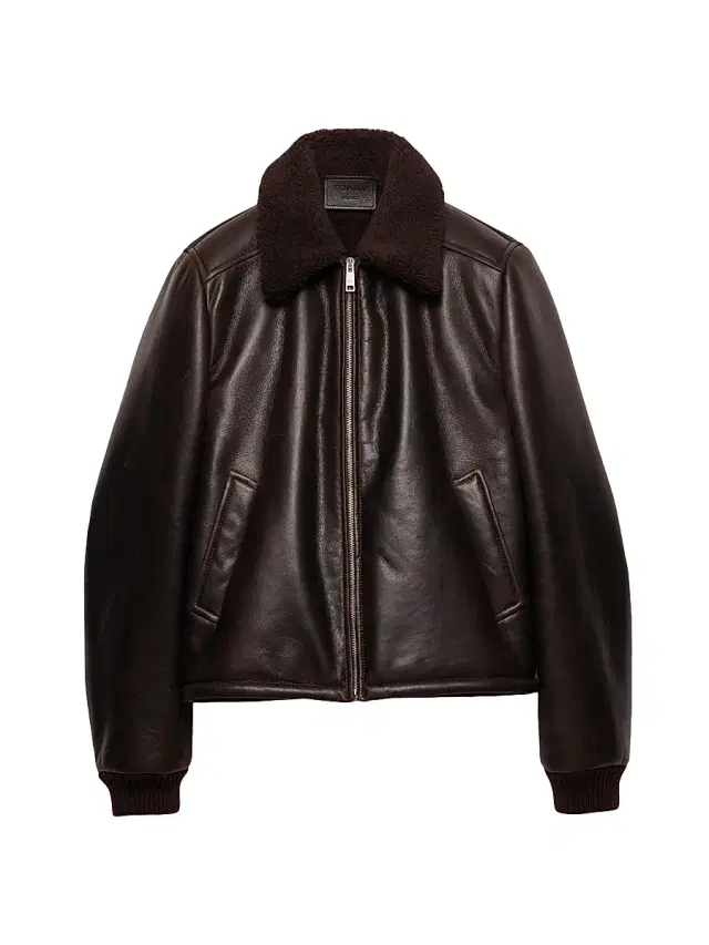 Prada Men's Leather and Shearling Jacket - Brown