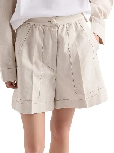 Prada Women's Chambray Shorts | Thumbnail 2 Prada Women's Chambray Shorts | Thumbnail 2